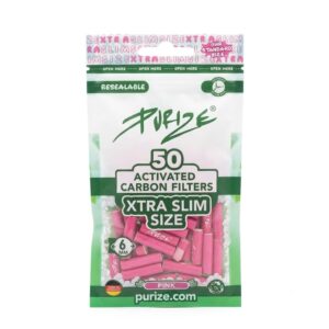 PURIZE | Aktivkohlefilter Xtra Slim  | Pink | 6 mm | 50 Stk.